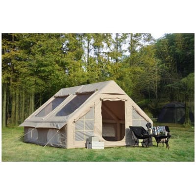 MUVOE opblaasbare tent voor 4 personen - PU3000mm, UPF50+ zonbescherming, beige