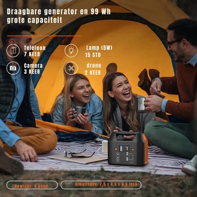 SVN® Draagbare Power Station Generator - Powerstation - Powerbank -Oranje - ‎19cm x 12cmx 17cm; 1,66 kg