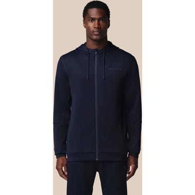 Heren Flex Lange Mouwen Full Zip Hoodie - Marineblauw