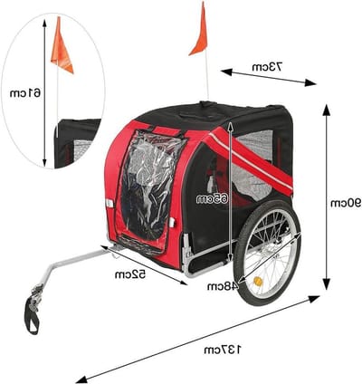 Fietskar Hond - Hondenkar Aanhanger - Veilig Fietsen - Opvouwbaar Ontwerp - 40 kg - Rood