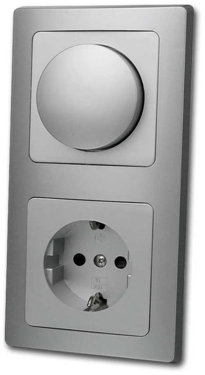 LED Dimmer met Veiligheidsstopcontact Zilver Upbouw 230V