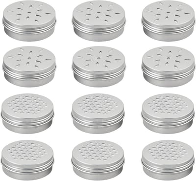 Honden Trainingsdozen - Geur Werk Set - Neuswerk Training - 12 Aluminium Bakjes - 6.8cm x 6.8cm - Zilver