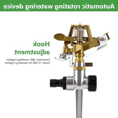 Impulse Sprinkler voor de Tuin, 18 m Bereik, 450 L/h, 360° Draaibaar, Ideaal voor Tuinirrigatie en Waterbesparing