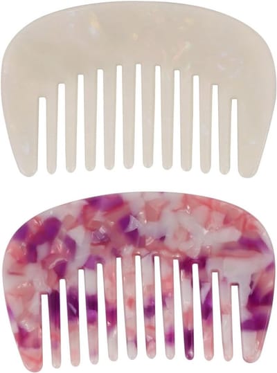 Kam Set - Ontklittingskam - Haar Ontklitten - Brede Tanden - 8 x 4 cm - Marmerlook
