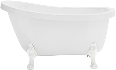 Vente-unique Vrijstaand retro bad met witte leeuwenpoten – 145 × 74 × 77 cm – wit – 200 L – NISOS II