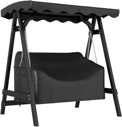 Hollywood Schommelhoes - Beschermhoes voor 2-zits Tuinschommel - Waterdicht, Winddicht & UV-bestendig- voor Schommelbank, Tuinstoelen - Tuin, Terras, Balkon - 142 x 76 x 81 cm - Zwart