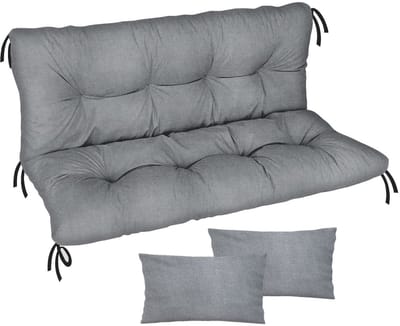 FEROCITY - Tuinschommelkussen - Gestept - Zitcomfort - Onderhoudsvriendelijk - Duurzaam - 120 x 50 x 50 x 10 cm - Polyester - Vlas