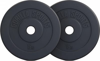 Gorilla Sports Halterschijven Set 30 kg - 2 x 15 kg - Kunststof - Olympisch - 50 mm