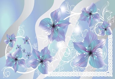 Fotobehang Flowers Floral Pattern | XL - 208cm x 146cm | 130g/m2 Vlies