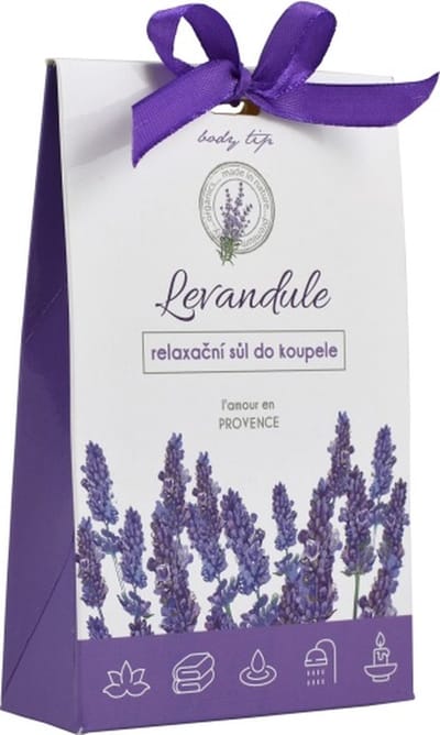 BODY TIP PREMIUM Badzout met Lavendelolie 80 g – Aromatisch Badzout – Ontspannend & Rustgevend Bad