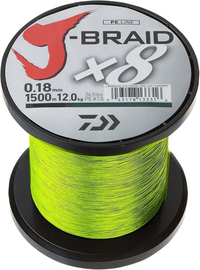 Daiwa J-Braid X8 Gevlochten Vislijn 1500m Chartreuse