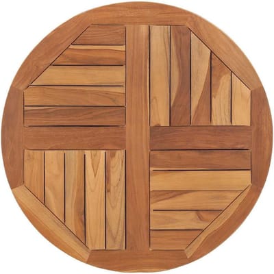Tafelblad Rond - Tafelblad Hout - Tafel Opknappen - Massief Teakhout - 70 cm - Natuurlijk