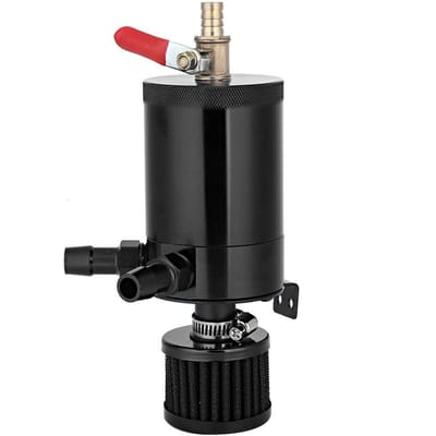 Universeel Aluminiumlegering Olietank Reservoir Opvangbak met 2 Poorten Accessoirekit