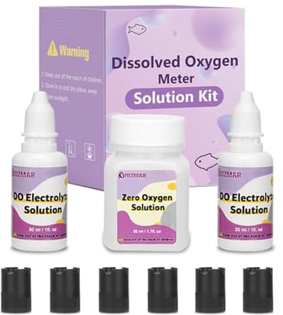 Elektrolyt- en zuurstofoplossing voor meetapparaat – 2 flessen 30 ml + 1 fles 50 ml + 6 membraankappen