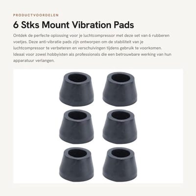 Vibratiepads 6 Stuks - Rubber Voeten - Antivibratie - Geluidsreductie - Schokdemper - Voorkomt Verschuiving - Rubberen Voetjes