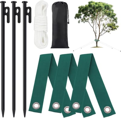 Boompalenset Stalen Steun - Boom Steun Set - Bescherm Bomen - Robuuste Constructie - 8 Delig