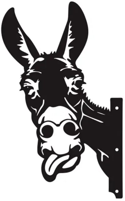 GoedeDoelen.Shop | Tuindecoratie Donkey | Schutting Hanger | Zwartkleurig | Afmeting: 25 x 15,5 CM | Tuinversiering | Tuin Aankleding | Decoratie | Ezel Hanger | Donkey Hanger | Ezel Decoratie