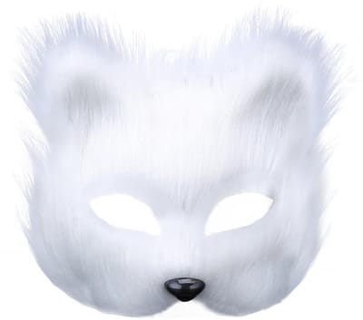 Dailygoods - White Fox Gezichtsmasker - Halloween Maskerade met Imitatiebont