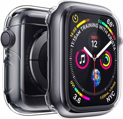 Strap-it Siliconen Case - Bescherming geschikt voor Apple Watch 4/5/6/SE case - Hoesje geschikt voor Apple Watch 40mm case - Transparant - iWatch cover voor maat 40 mm