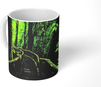 Mok - Koffiemok - Jungle - Brug - Mos - Natuur - Tropisch - Mokken - 350 ML - Beker - Koffiemokken - Theemok