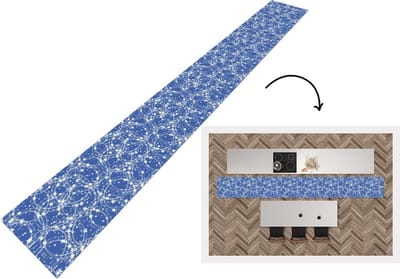 Keukenloper - Keukenmat - Schaatsen - Sterren - Winter - Kerst - Patroon - 400x50 cm - Keuken vloerkleed