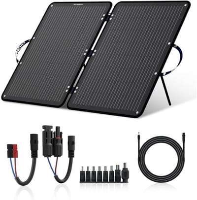 Luxe Zonnepanelen – Compleet Pakket – Opvouwbaar – Camper – 11 Connectoren – Best Getest – 68x50x7 CM – Zwart