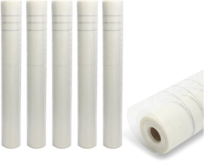 Wapeningsgaas Stucgaas 250m² 5 rol wapeningsweefsel wapeningsnet voor binnen en buiten muren 4x4 mm 165 g/m² wit
