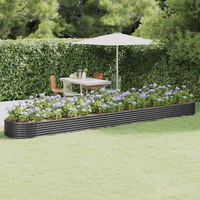 vidaXL - Plantenbak - 544x100x36 - cm - gegalvaniseerd - staal - antracietkleurig