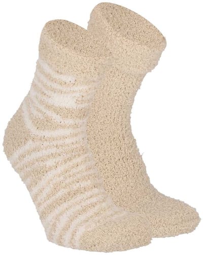 Apollo Kinderen bedsokken/huissokken - 2-pak - beige/wit - maat 36-40