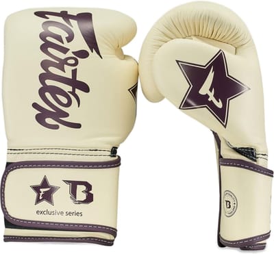 Fairtex X Booster Bokshandschoenen - FXB BG V2 - Echt leer - Beige/Donkerrood 10 oz