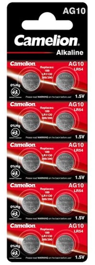 Camelion AG11-BP10 Alkaline knoopcel batterij - LR58/LR721/362 - Blister van 10