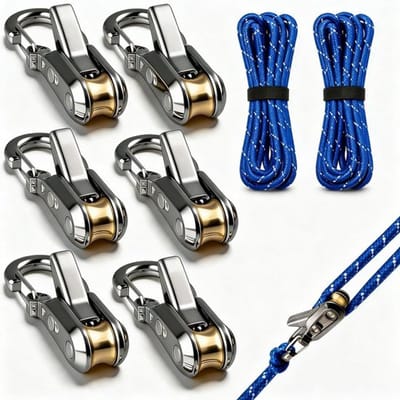 Tenttouwclips - 6-delige touwspannerset - Sterk intrekbaar paracord - Met aluminium karabiners - Winddichte bevestigingsset voor tent, luifel en hangmat