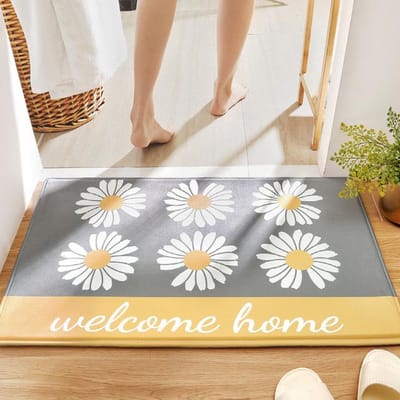 Bloemenprint Mat Huis Badmat Antislip Absorberend Badkamertapijt Zacht Geheugenschuim Tapijt Keuken Toilet Vloer Decoratief Machinewasbare Mat 40x60cm