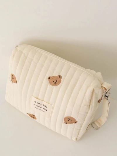Universele Baby-organizer – Luiertas voor pasgeborenen – Mini-luiertasje – Organizer voor moeders – Met ritssluiting – Geborduurd patroon – 25 x 17 x 10 cm