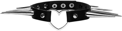Dailygoods- Halsband Verstelbaar - PU Lederen Choker - Punk Rock Halsketting - Klinknagels - Zacht Materiaal - 40 cm Lengte