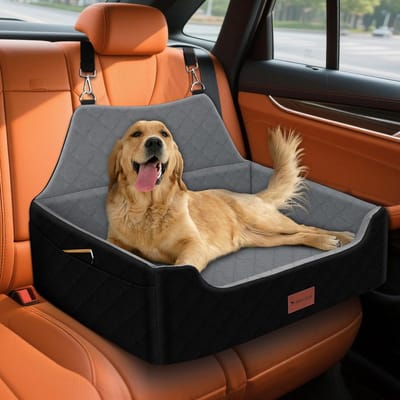 Honden autostoel - Huisdier verhoger - Veilig reizen - Afneembare hoes - 78 cm lang - Grijs