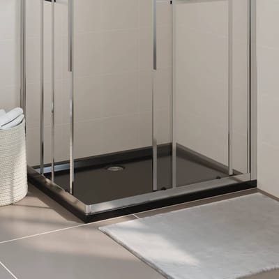 vidaXL - Douchebak - rechthoekig - 80x100 - cm - ABS - zwart