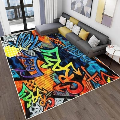 Jaren '90 Hip-hop Vintage Tapijt voor Woonkamer Slaapkamer Nachtkastje Vloermat Sprankelende Disco Feest Decor Keuken Koffietafel Deurmat 60*90cm