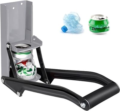 Dailygoods - Wandmontage Blikjespers - Aluminium Can Crusher - Compact en Efficiënt - Wit - Flessenopener - Recyclingtool voor Huis en Bar - Geschikt...