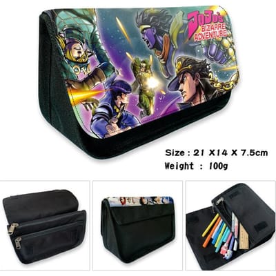 Jojo's Bizarre Adventure Etui Anime Jotaro Giorno Grote Capaciteit Student Schrijfgerei Tas Cartoon Pennen Opbergzakje Cadeau