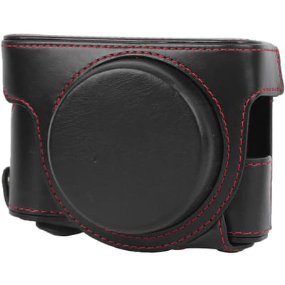 Leren Beschermhoes Tas Cover met Schouderriem voor Canon G7XII G7XIII Digitaal zwart