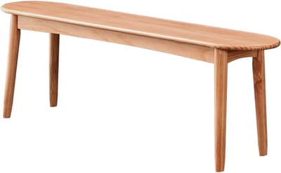 Eetbank Massief Eiken - Halfronde Zitbank - Aan Tafel Zitten - Afgeronde Hoeken - 30 cm Diep - Houtkleur
