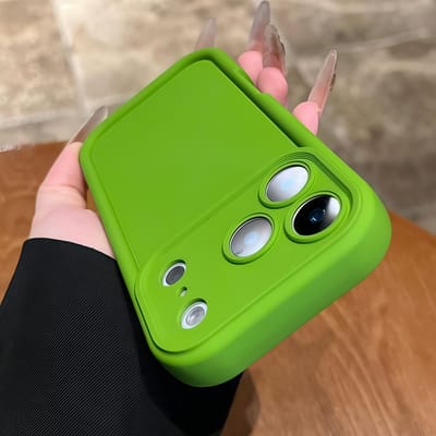 Zachte Vloeibare Siliconen Hoesje voor iPhone 17 Air 16 15 14 Plus 13 12 11 Pro Max Schokbestendig Pantser Mat Rubber Lensbescherming Cover For iPhone 17Pro Max groen