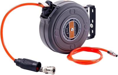 Slanghaspel - Luchtslang haspel - Werkplaats organiseren - Automatische terugtrekking - 8 mm x 6 m - Grijs