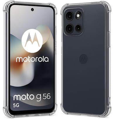 TechNow Hoesje geschikt voor Motorola Moto G56 Hoesje Screenprotector - Extreme Shock Case – Case Transparant