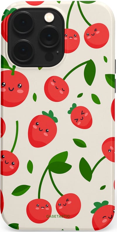 Casetastic Hoesje Geschikt voor Apple iPhone 14 Pro Max Magsafe - Stijlvolle Beschermende Duo-layer Case - Knappe Kers