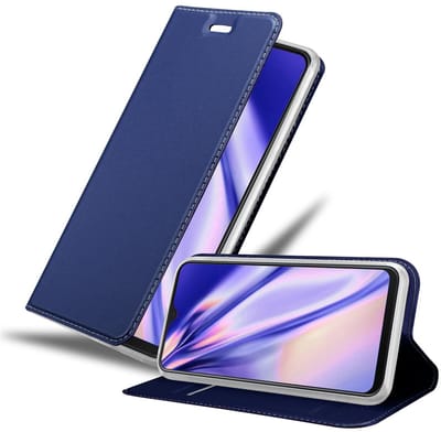 Cadorabo Hoesje geschikt voor Samsung Galaxy M21 / M30s in CLASSY DONKER BLAUW - Beschermhoes met magnetische sluiting, standfunctie en kaartvakje Book Case Cover Etui