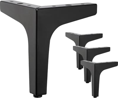 YAGXIG Verpakking van 4 zwarte metalen meubelpoten van 15 cm - voor kasten, banken, salontafels, tv-meubels en andere meubelpoten.