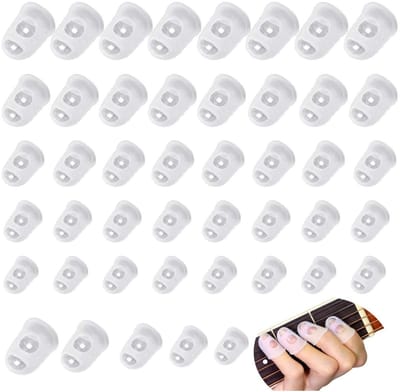longziming -Siliconen Vingertopbeschermers - Gitaaraccessoires - Bescherming En Verbeterd Speelgevoel - 50 Stuks - Voor Acoustische Gitaar En Ukulele - transparant