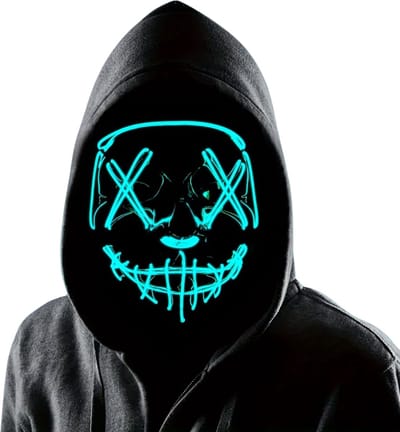 Nivard Halloween Masker - Volwassenen - Enge Maskers - Horror Masker - Led Masker - Ice Blauw